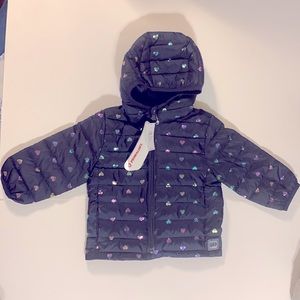 Baby Gap Navy Blue Coat with heart shaped design